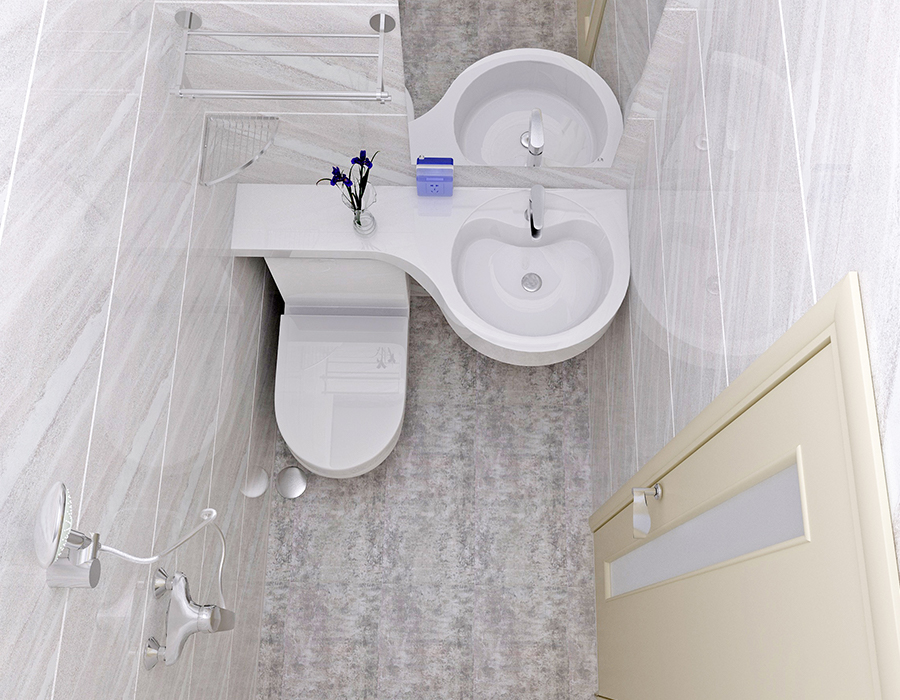 Social Housing Integrert Bad med Full Resin Fiber Panel Struktur