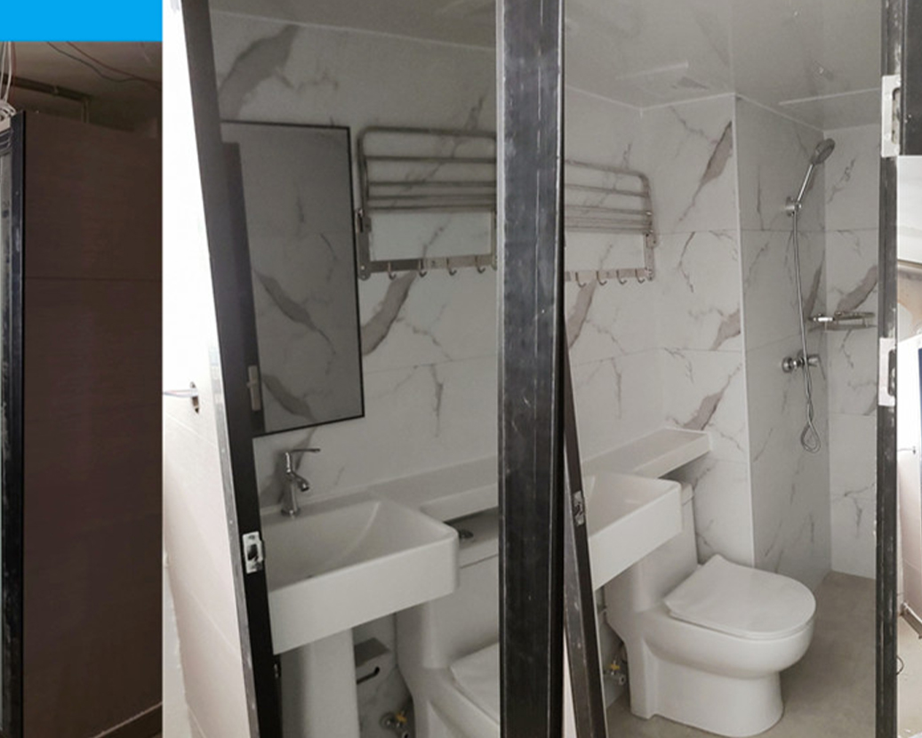 Suzhou tekstilfabrikk sovesal baderomsapplikasjon Kounor hele badet case analyse